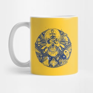 Navy Gold Skull Circle of Humanity Mug